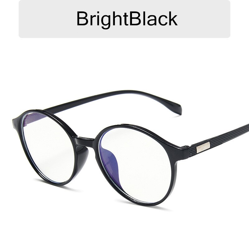 Vintage ronde bril dames merk brilmontuur klassiek blauw licht computer plastic heldere lens bril transparant: Helderzwart