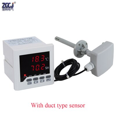 0.0~99.9%RH, -40~120 Celsius Intelligent digital temperature and humidity controller with sensor thermostat and Hygrometer: With duct sensor
