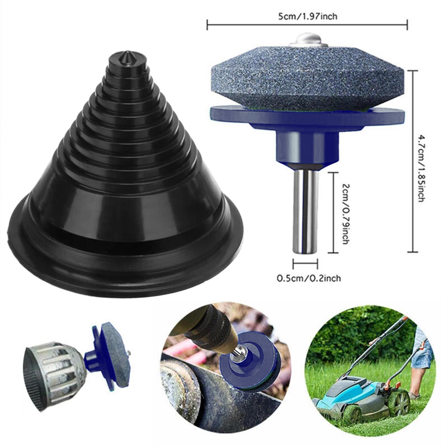 KKMOON Lawn Mower Garden Yard Tools Set Part Mower Blade Balancer Sharpener 4 Lawn Mower Sharpener & 1 Lawn Mower Blade Balancer