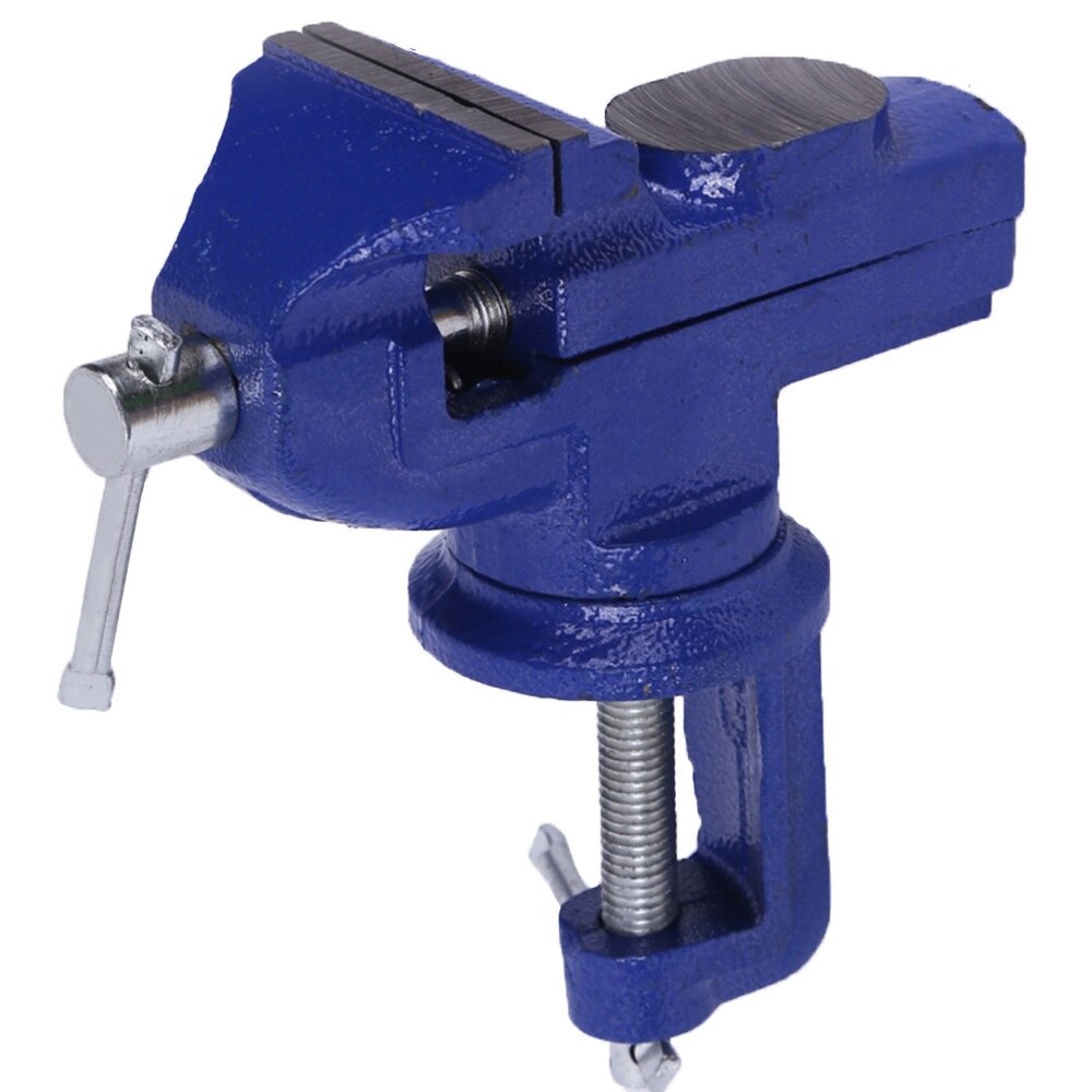 Small Cast Iron Clamp On Table Vise Bench Vise 360 Degree Swivel Base Cast Iron Table Top Clamp Press Vice with Anvil