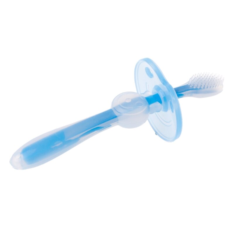 Baby Teether Training Teeth Soft Toothbrush Brush Safe Bendable: Blue