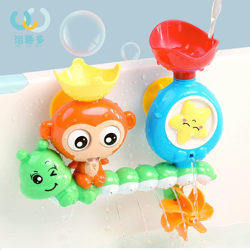 Baby bath toy wall-mounted suction cup track water games toy children's water bathroom bath shower water toy for children birthday