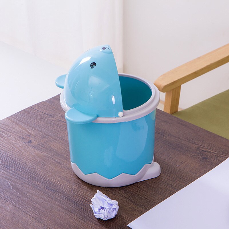 1pc Premium Desktop Dustbin Home Garbage Box with Lid Car Trash Can Panda Pattern Garbage Cans Desktop Bin for Office