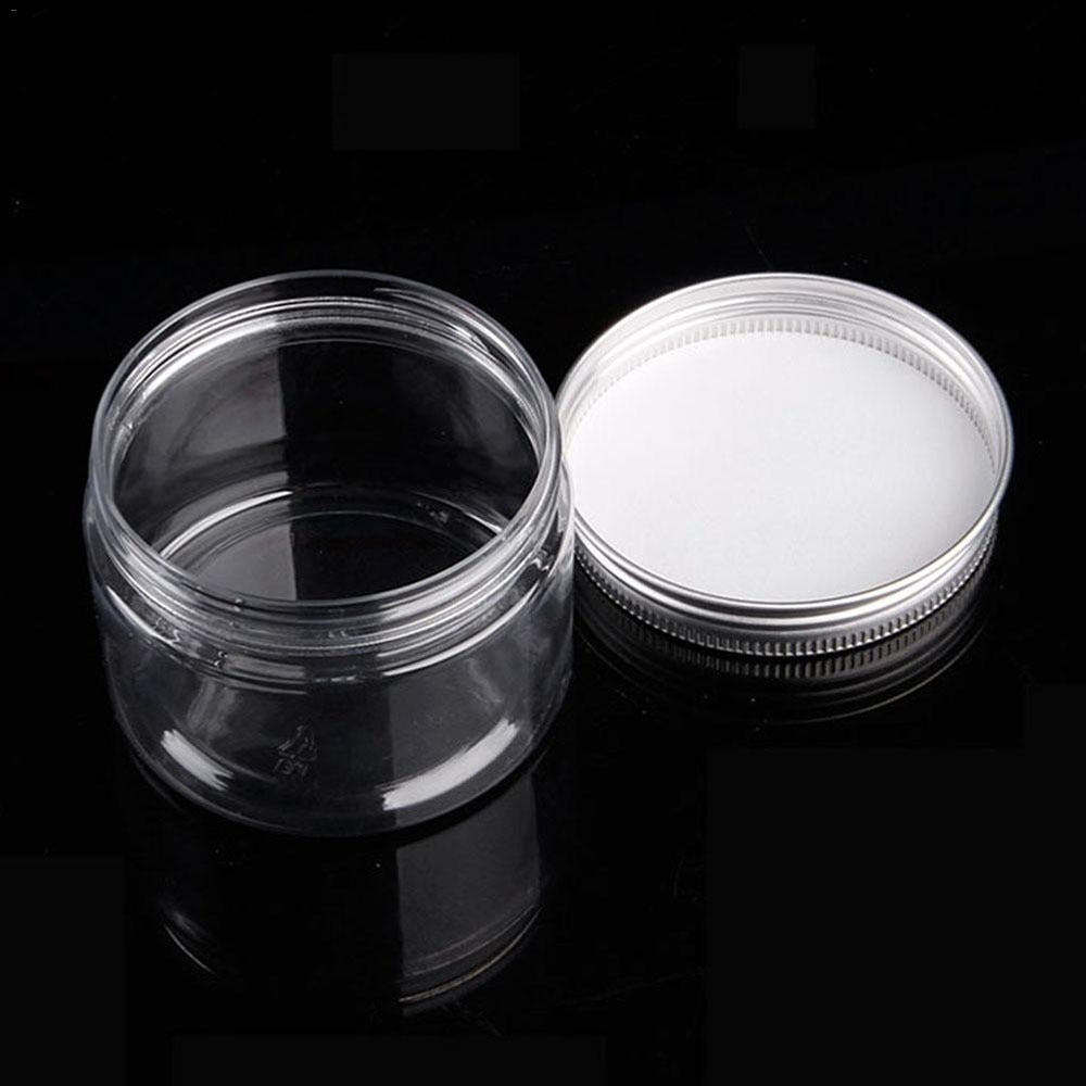 Klar plastikkrukke og låg tomme kosmetikbeholdere makeupboks rejseflaske 30ml 50ml 60ml 80ml 100ml 120ml 250ml 500ml