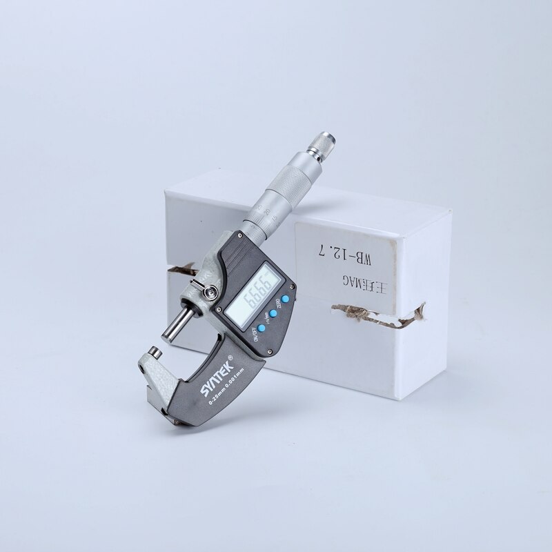 Syntek 0.001mm Electronic Outside Micrometer 0-25mm Digital Micrometro Caliper Gauge Meter Carbide Tip Micrometers Measure Tools