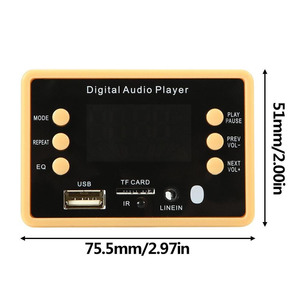 12V MP3 Player Speaker Digitale Audio Speler Auto Fm Radio Module Ondersteuning Fm Tf Usb Aux Recorders