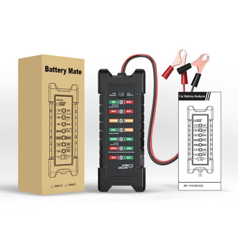 12V-24V Car Battery Tester Alternator Tester 2 In 1 Check Battery Condition Battery Mate Repair Tool For Car & Truck BM410