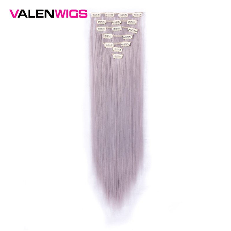 Valenwigs Synthetisch Haar Extensions Clip In Hair Extensions 22 "130G Clip Op Hair Extension Straight Kleurrijke Haarstukken Cosplay