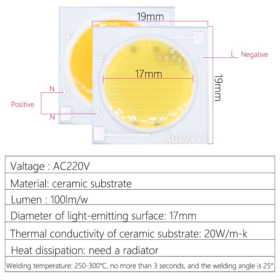 10PCS 220V 50W 20W 30W 15W 12W LED Ceramic chip COB Bulb led Led for flashlight spotlights chip led Bulb diode lamp white