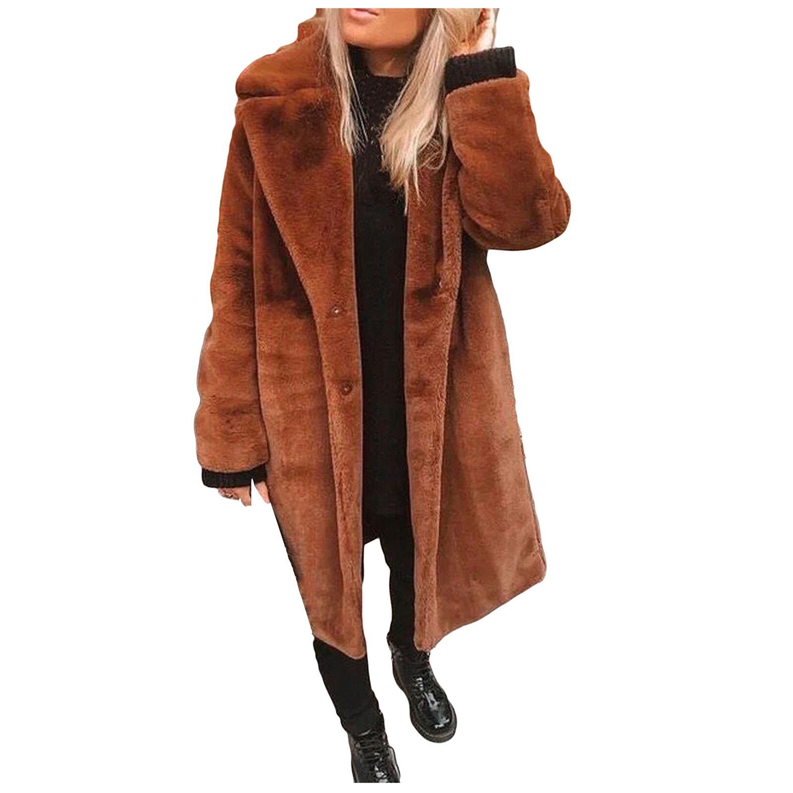 Damen Teddy Fleecejacke Rostbraun - Warme Übergangsjacke Mit Kapuze Für Herbst & Winter