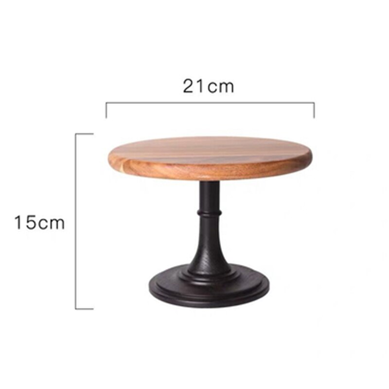 1 X Cake Plate Turntable Rotating Cake Stand Wooden Decoration Banquet Props Wedding Table Dessert Display Birthday Party: 6 inch