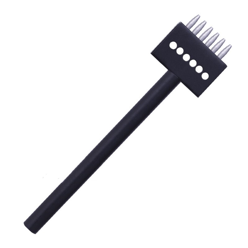DIY Spacing leather hole punches DIY Hand Perforated Round Stitching Punch Tools Hole Cut Leather Punching Tool 2/4/6/Hole: 6 teeth