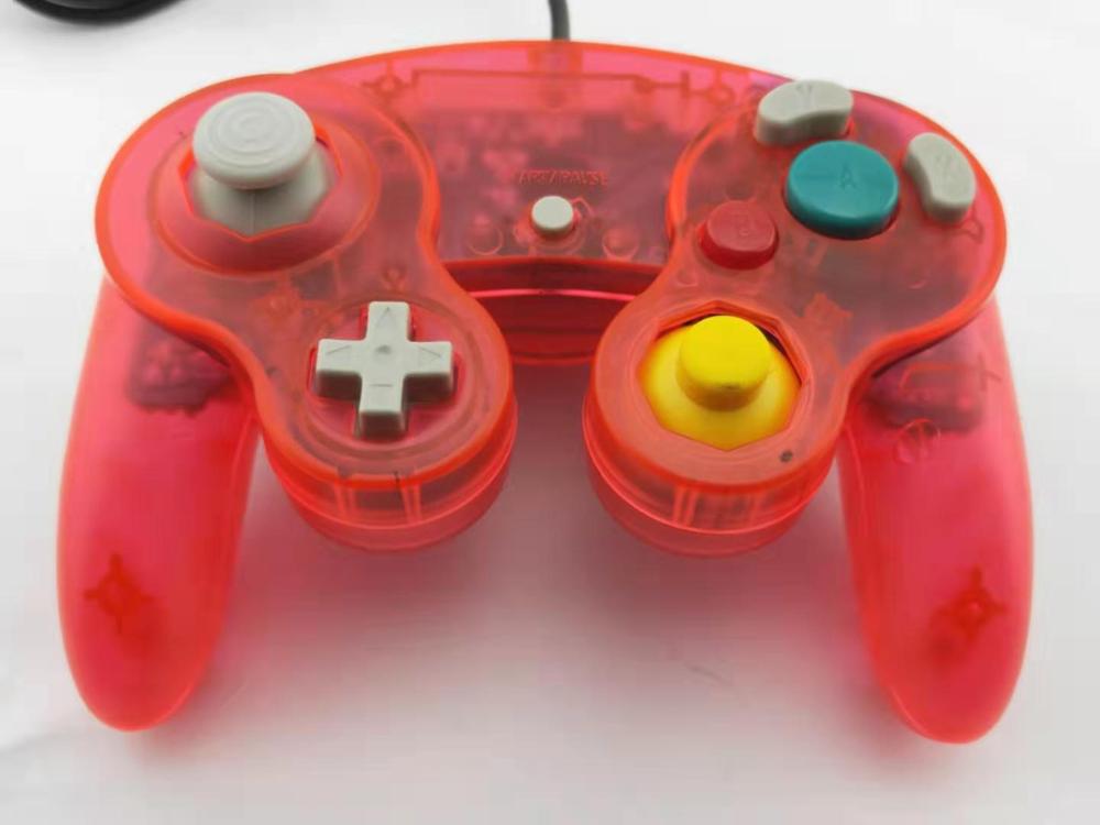 Transparente farbe für ngc gamepad ein-tasten-kabel-gamecontroller-joystick für g-amec-ube für gc