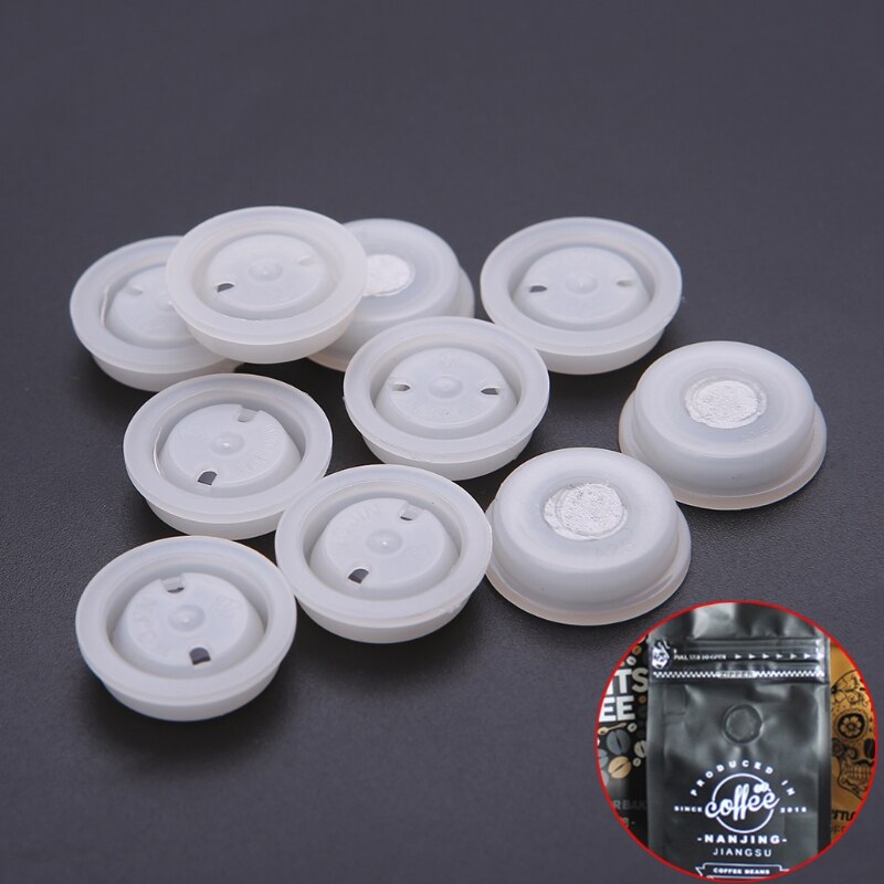10pcs One-way Degassing PE Valve With Filter Exhaust Ventilation Vent Coffee Bag L5YE