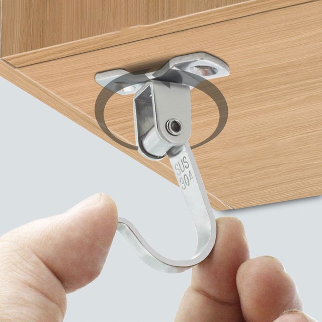 360° Rotated Swing Hook Ceiling Heavy Duty Hook Hanger Indoor Outdoor Silver: 2