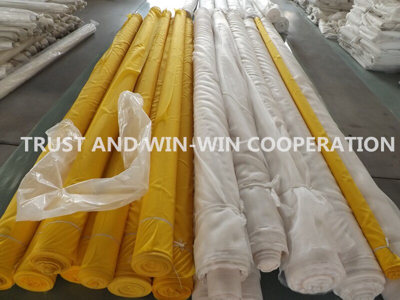 ! white&yellow 165T-31um thread diameter mesh fabrics for silkscreen printing