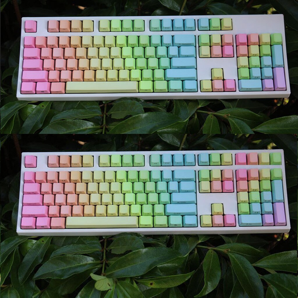 87/104/108 Keys OEM Profile Custom Side-Printed Keycaps PBT Backlit Gradient Keycaps for MX Cherry Mechanical Keyboard