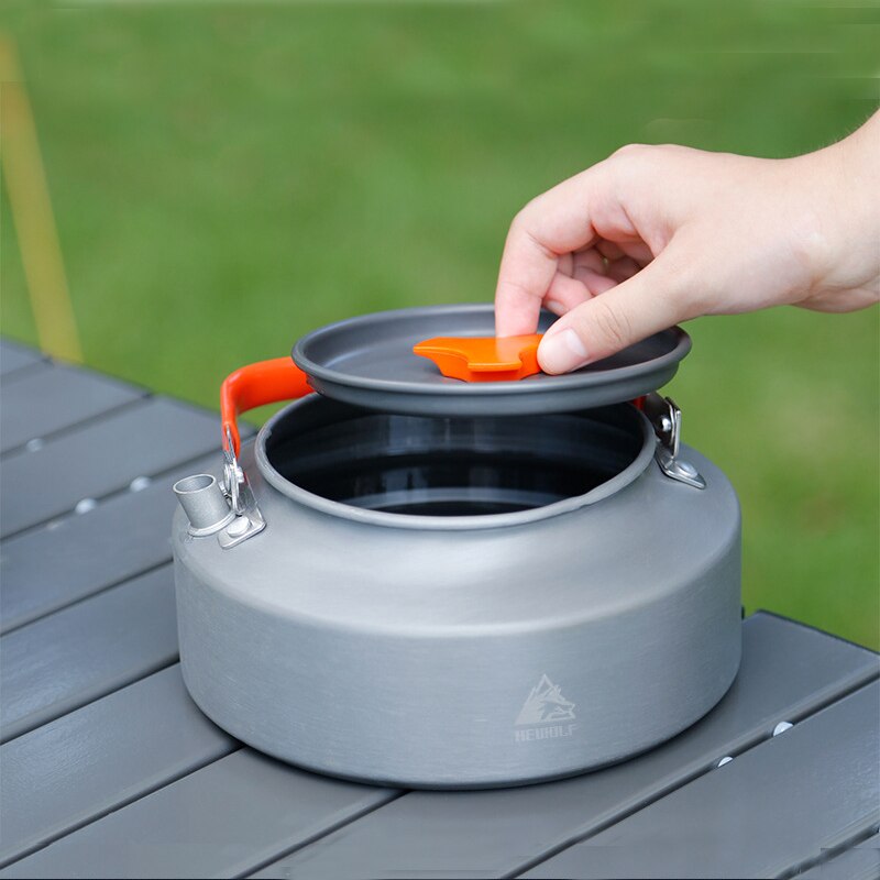 Hewolf Portatile in Lega di Alluminio Bollitore Pentola di Acqua Teiera Caffettiera Stoviglie Pentolame E Utensili per Cucinare tutto'aperto Escursione di Campeggio di picnic