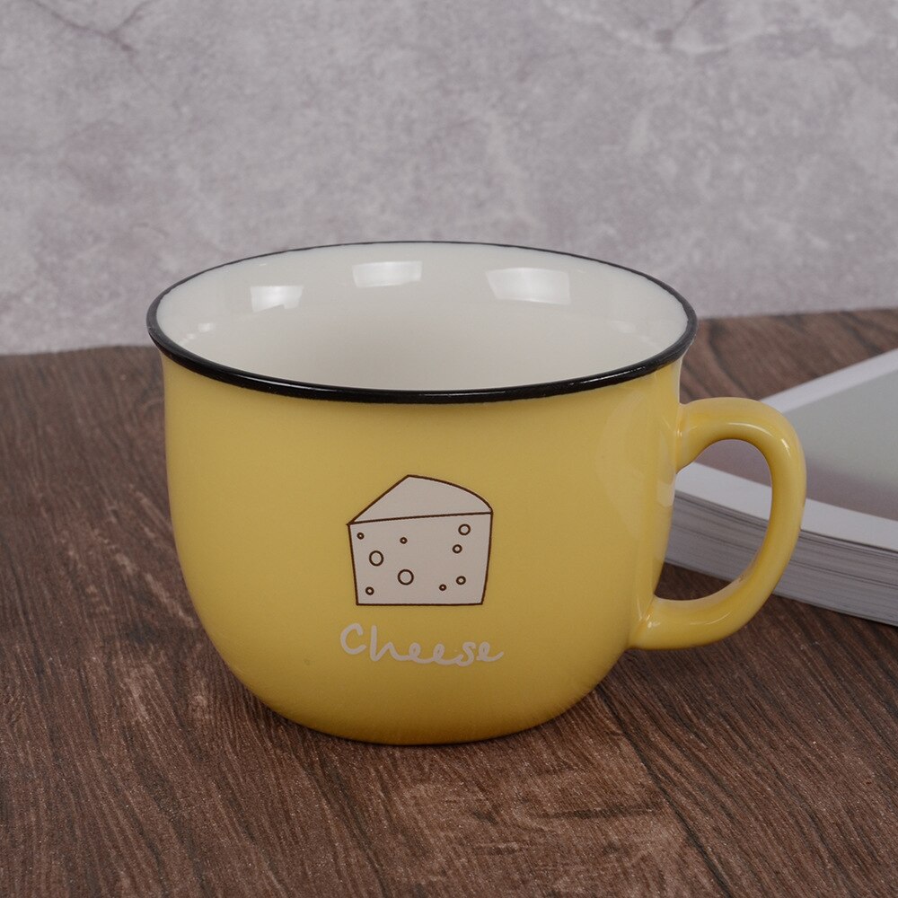Zakka krus slik farve keramisk kaffe mælk morgenmad kop: Gul