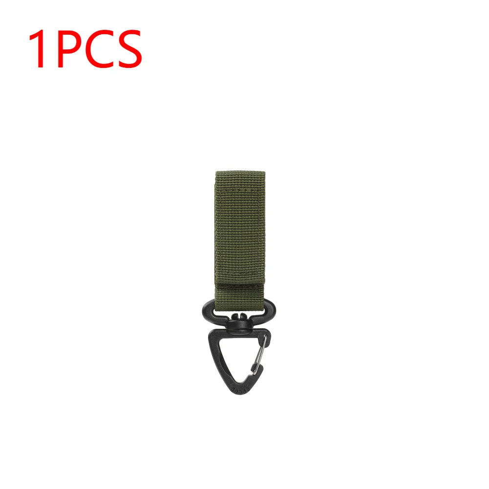 Mosquetones militares de nailon para colgar, hebilla táctica para cinturón, llavero, ganchos colgantes para acampar, herramienta para acampar, 1-10 piezas: Negro
