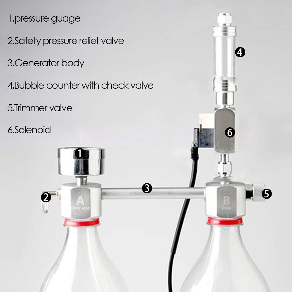 Aquarium CO2 Diffuser Generator System Kit with Valve Bubble Atomizer Solenoid Fish Tank Carbon Dioxide For Plants