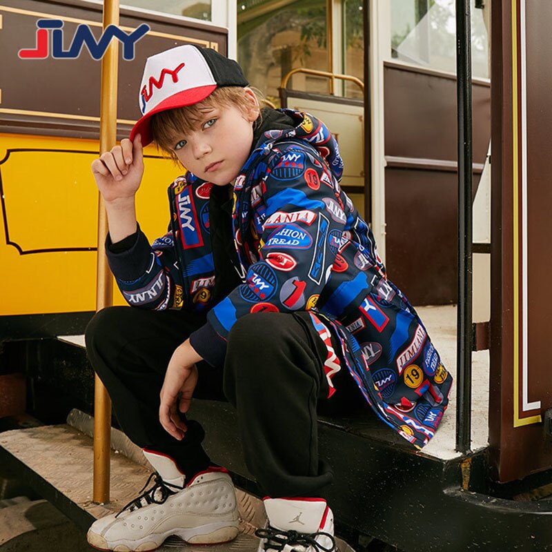 Crianças moda cor esportes grosso quente blusão casaco inverno menino com capuz longo algodão-acolchoado parka jaquetas crianças outerwear topos: 100