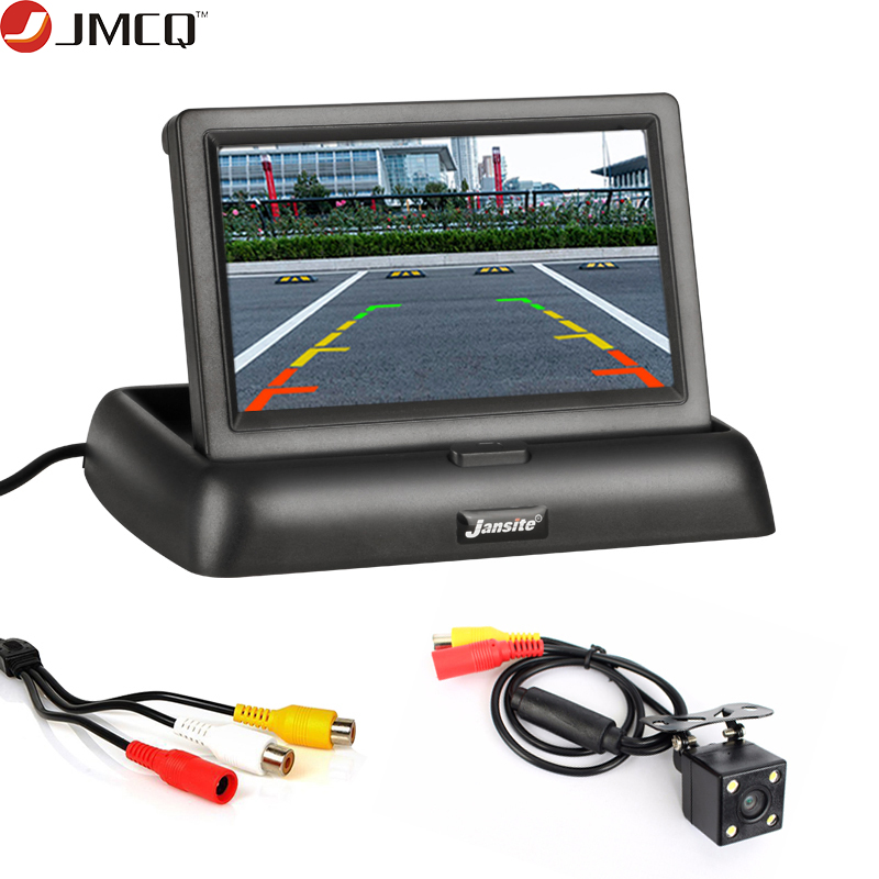 JMCQ 4.3inch Auto Monitoren TFT LCD Car Rear View monitor Parking Achteruitkijk-systeem + Backup Reverse Camera Ondersteuning DVD