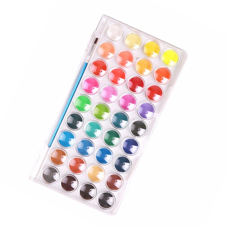 36 Snoep Kleuren Leuke Art Draagbare Solid Pigment Aquarel Set Met Kwast Voor Kids Levert Briefpapier