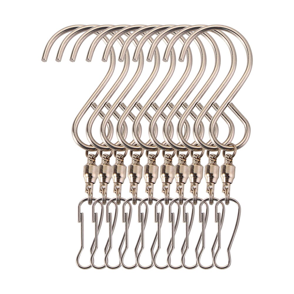 10pc Swivel Clip Hanging Hooks Stainless Steel for Wind Spinners Wind Chimes Crystal Twisters Party Supply