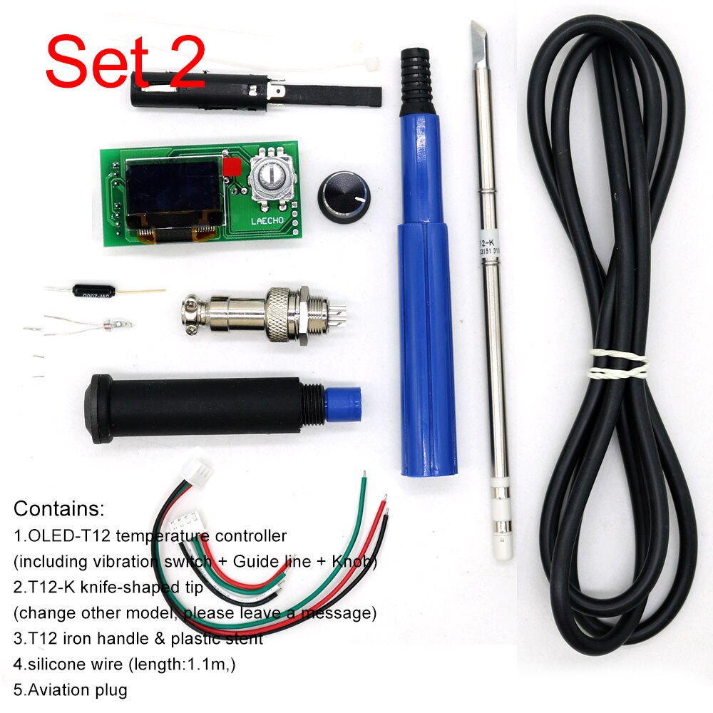 Estación de soldadura T12 STC-OLED, kits de piezas de hierro, T12-952, controlador de temperatura Digital, soldador con funda de Metal