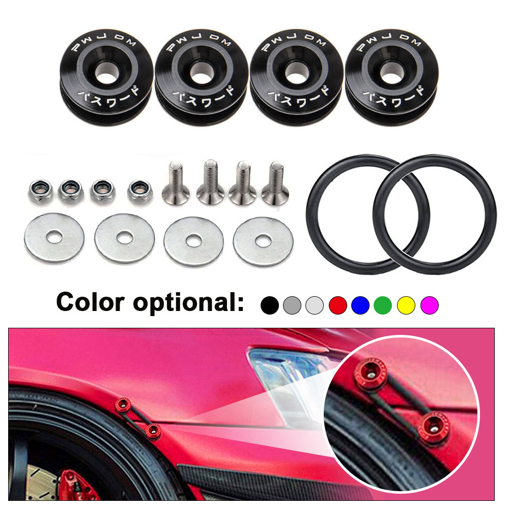 Sujetadores de liberación rápida de aluminio para cubierta de escotilla de parachoques delantero y trasero, hebilla de fijación envolvente, accesorios para coche