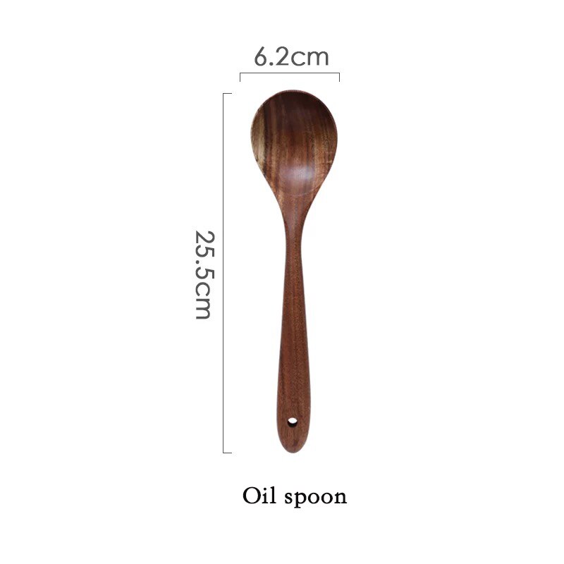 Cuchara de madera Natural teca tailandesa, colador de sopa, cucharas de cocina, cuchara de cocina