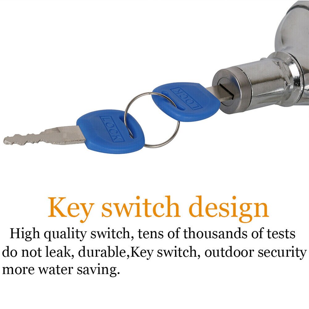 Universal bibcocks vattenkran med lås ett hål offentligt stöldskydd kran zink legering tvättmaskin kök utomhus trädgård