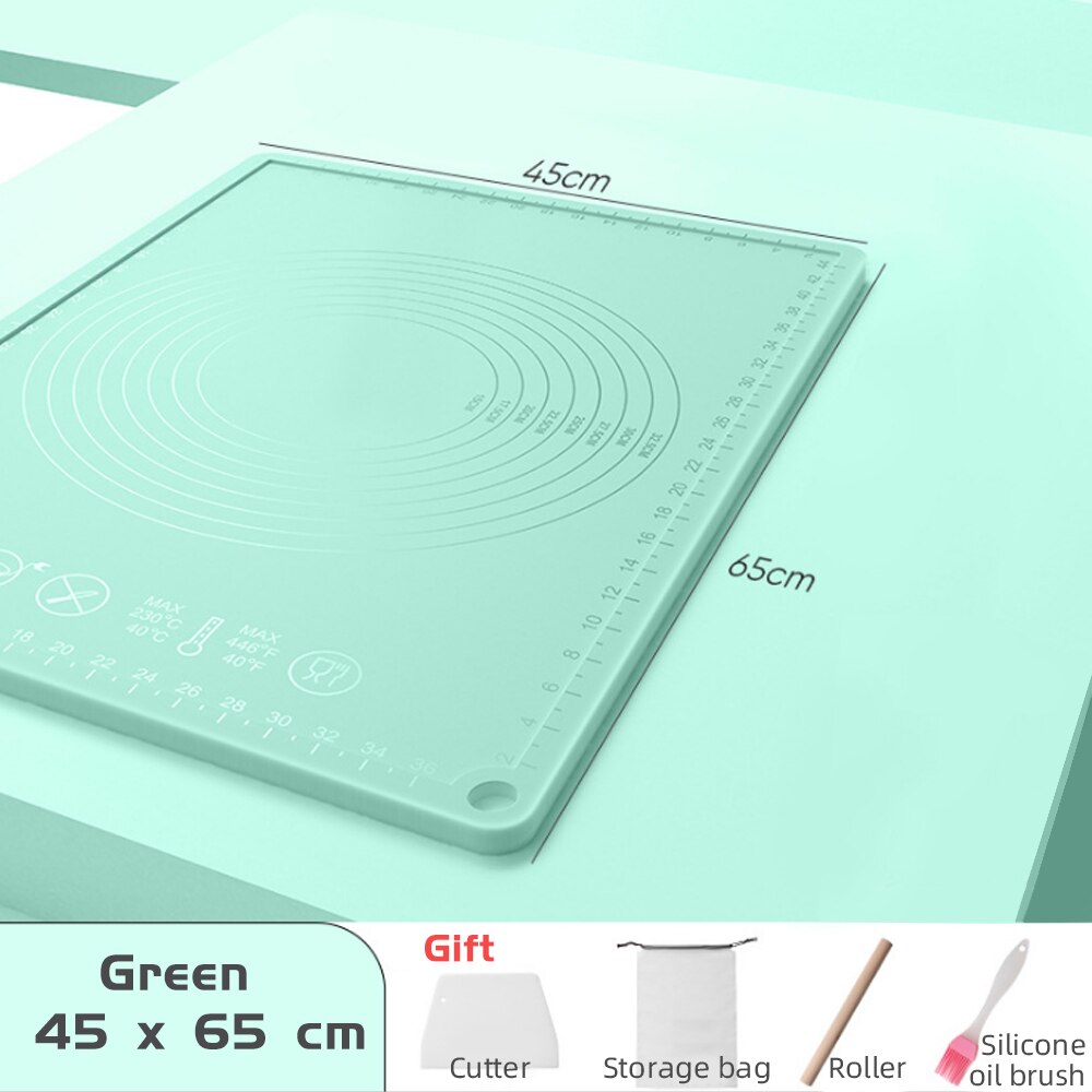 Tappetino per impastare in silicone ultra grande 80*60 tavole per pasticceria foglio antiaderente fuori misura trasparente strumento per pasticceria da cucina: 45x65 cm verde
