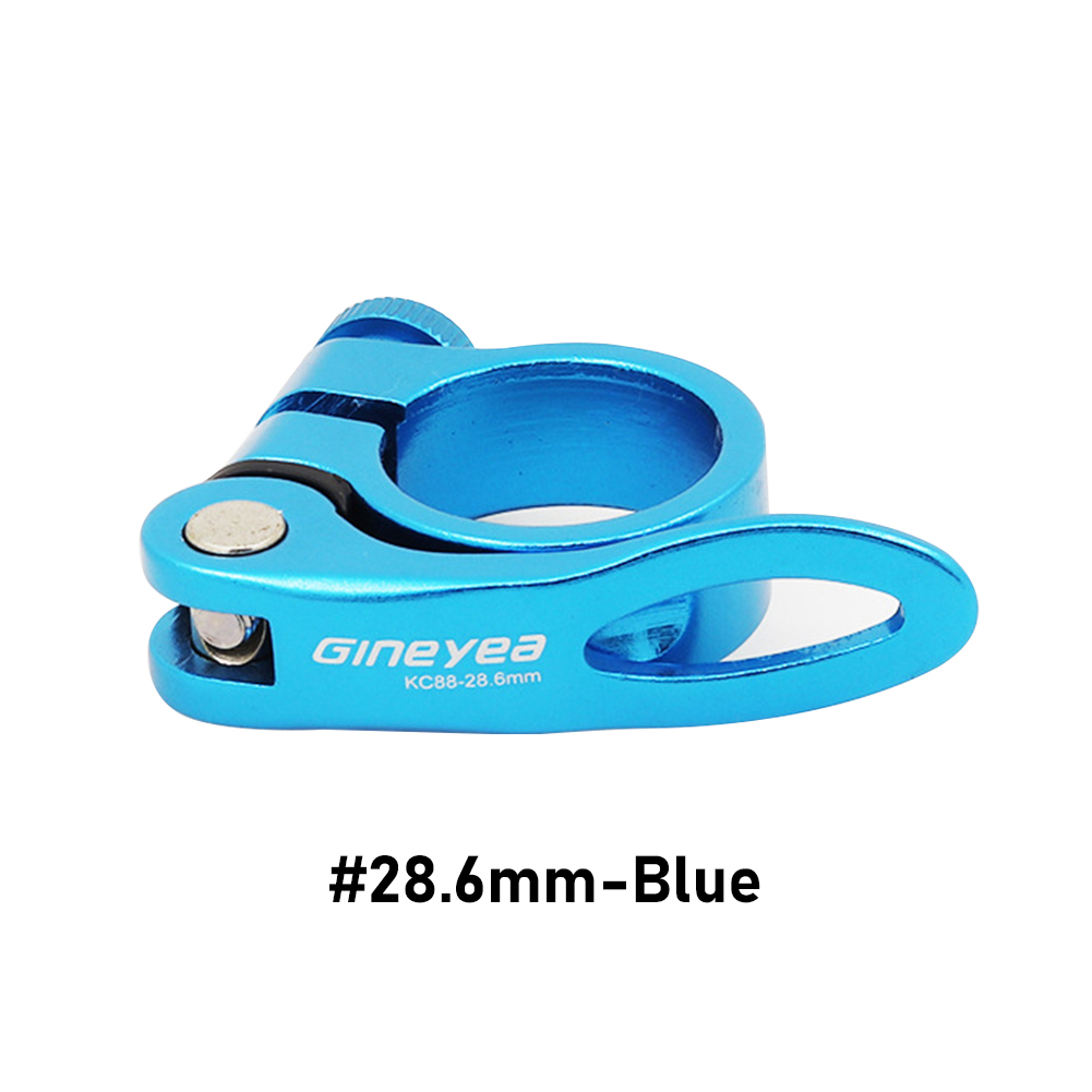 Alloy Bike Seat Clamp Aluminium Quick Release Mountain MTB BMX Road Bike bicycle Seatpost Clamp: 28.6mm-Blue