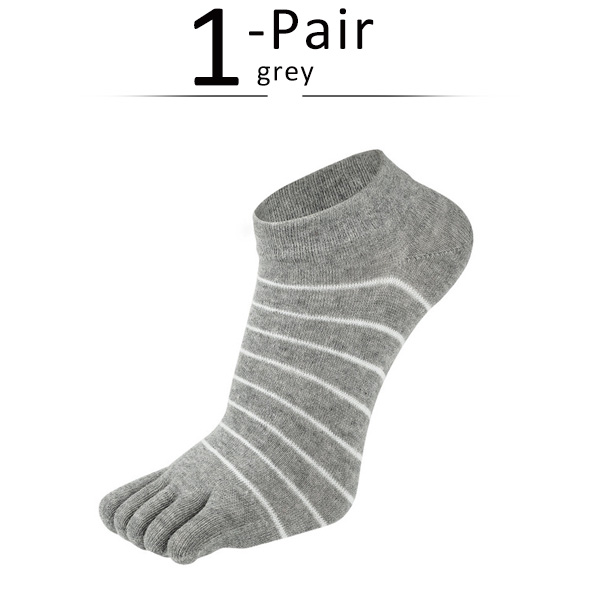 1 paire de chaussettes à cinq doigts en pur coton pour femme et fille, rayées, solides, , mignonnes, Harajuku, sans spectacle, avec orteils, offre spéciale: GRIS
