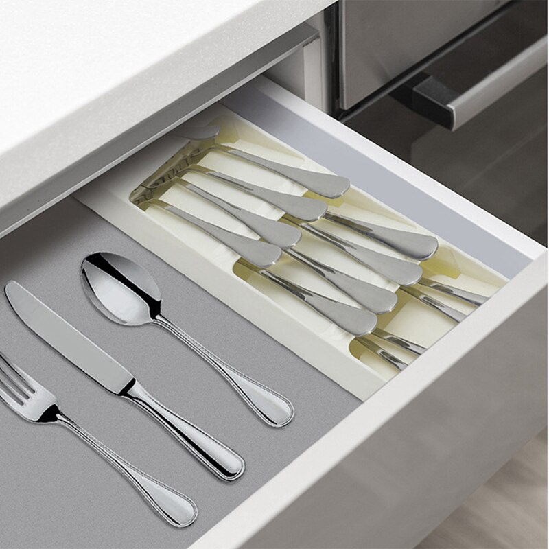 Organisateur D'argenterie Avec Couvercle – Plateau Pour Couverts, Rangement Tiroir Ou Comptoir, Plastique, 33x28.5 Cm - 6