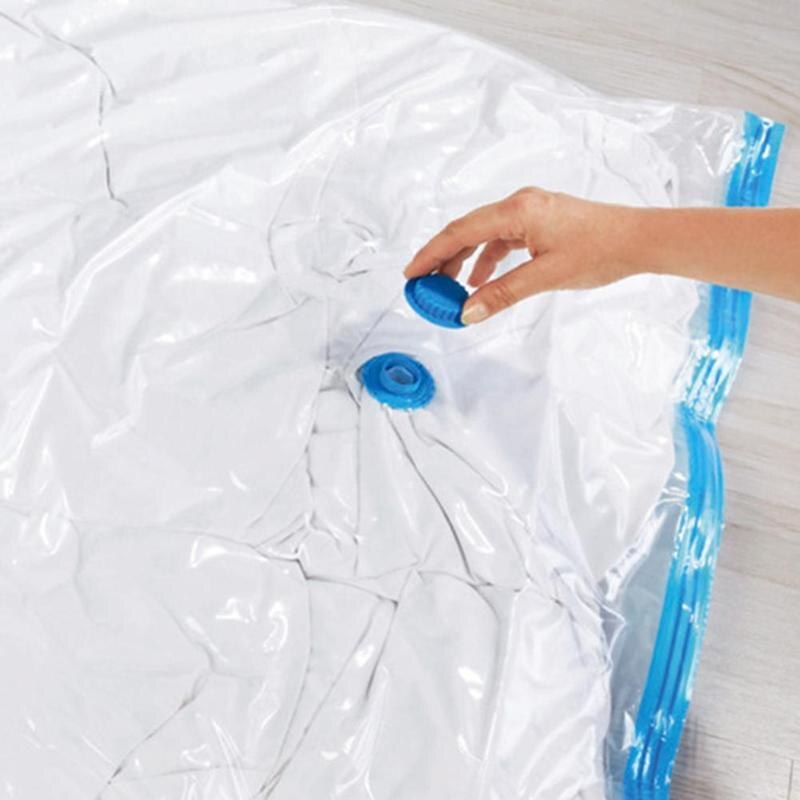 Vacuum Bag Storage Organizer Transparent Border Compressed Saving travel Bags Space Organizador Seal Foldable Extra Lar Z0Q2