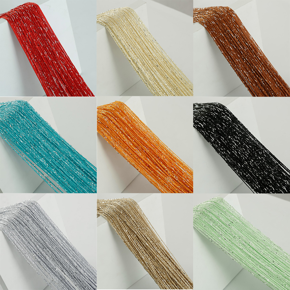 1 peça 100x200cm corda de glitter decorativa porta cortina contas divisória sala borla tecido poliéster painel janela 1x2m