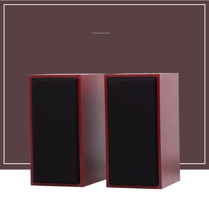 USB Wired Wood Combination Computer Speakers Stereo Music Player Subwoofers Sound Box For Laptop Wooden Multimedia Speaker: Mahogany
