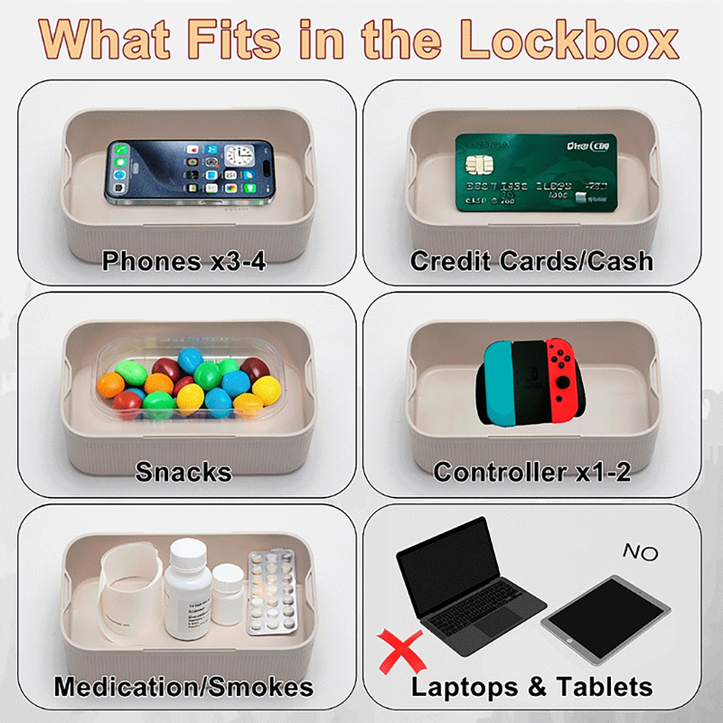 Timer Lock Boxes Electronic Lockable Container Self-Discipline Phone Lock Boxes Medicine Box Personal Items Files Safe Storage