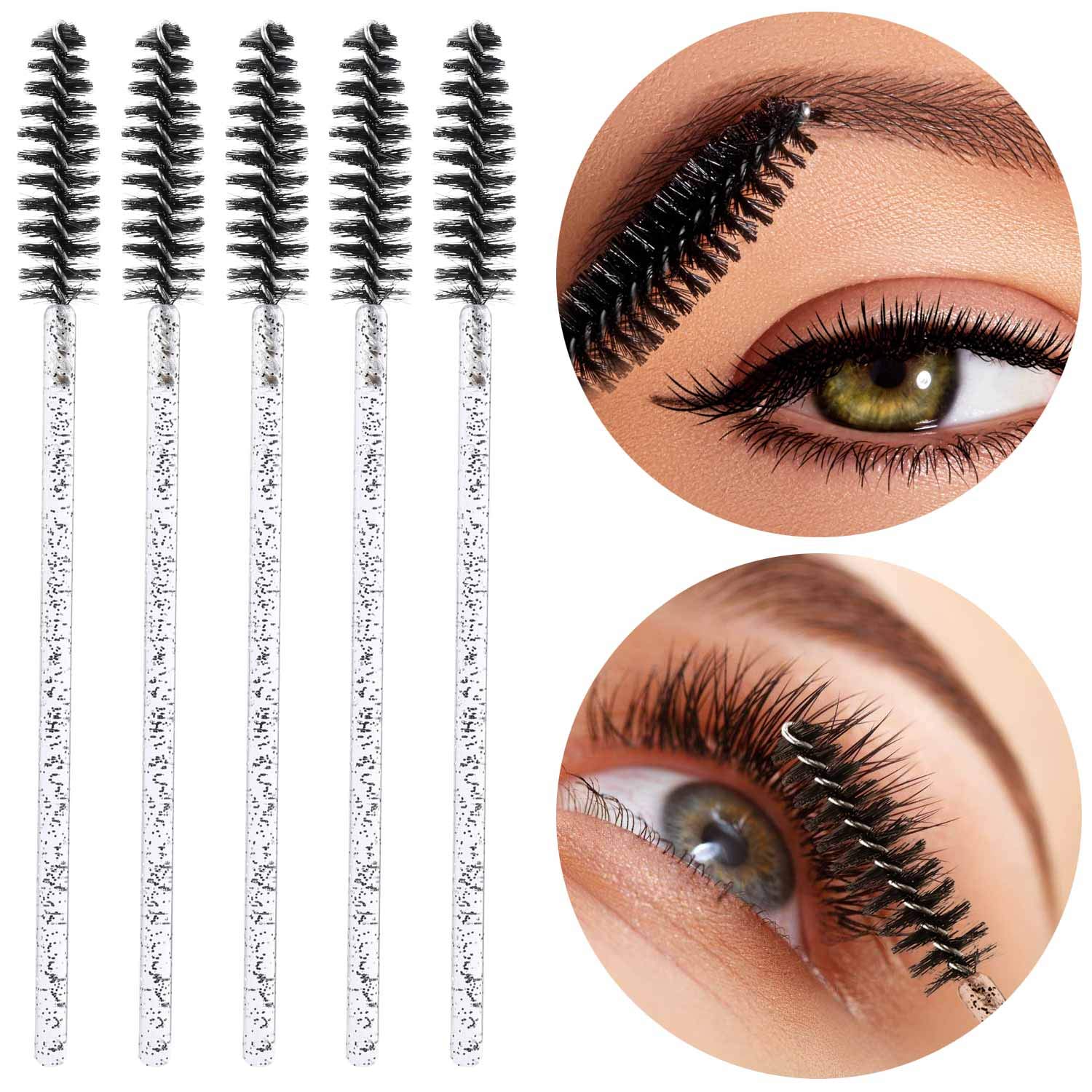 50/100Pcs Eyelash Brushes Reusable Eyebrow Brushes Mascara Wands Applicator Brushes Eyelash Comb Brushes Spoolers Makeup Brush