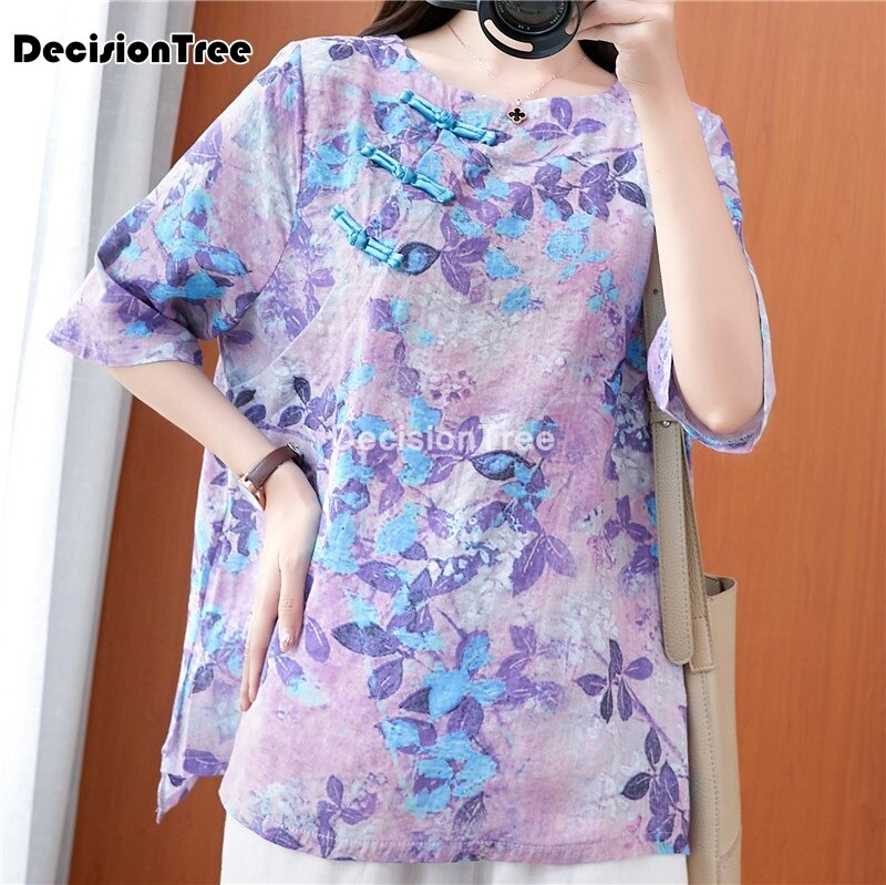 2022 chinese traditional hanfu top ancient chinese shirt chinese style traditional chinese clothing women flower print tang tops