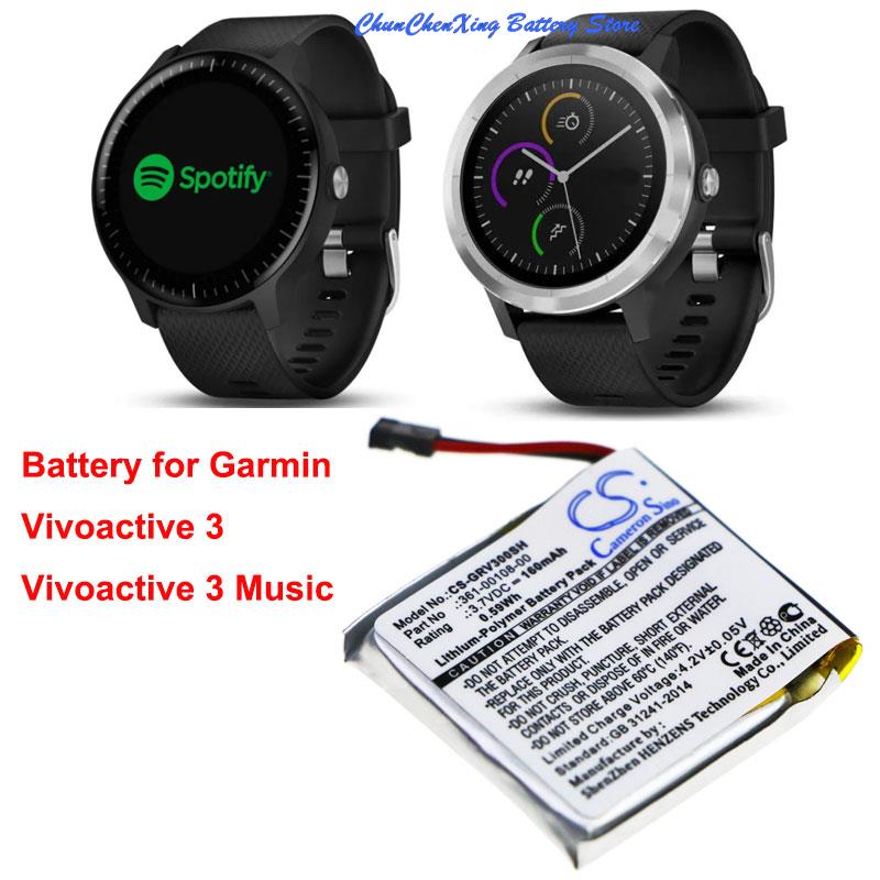 Cameron sino 160 mah batteri 361-00108-00 til garmin vivoactive 3,  vivoactive 3 musik