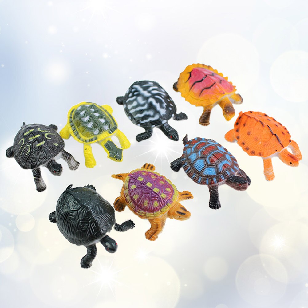 8pcs Simulation Plastic Model Sea Turtle Animal Model Educational for Kids Children (Tortoise)