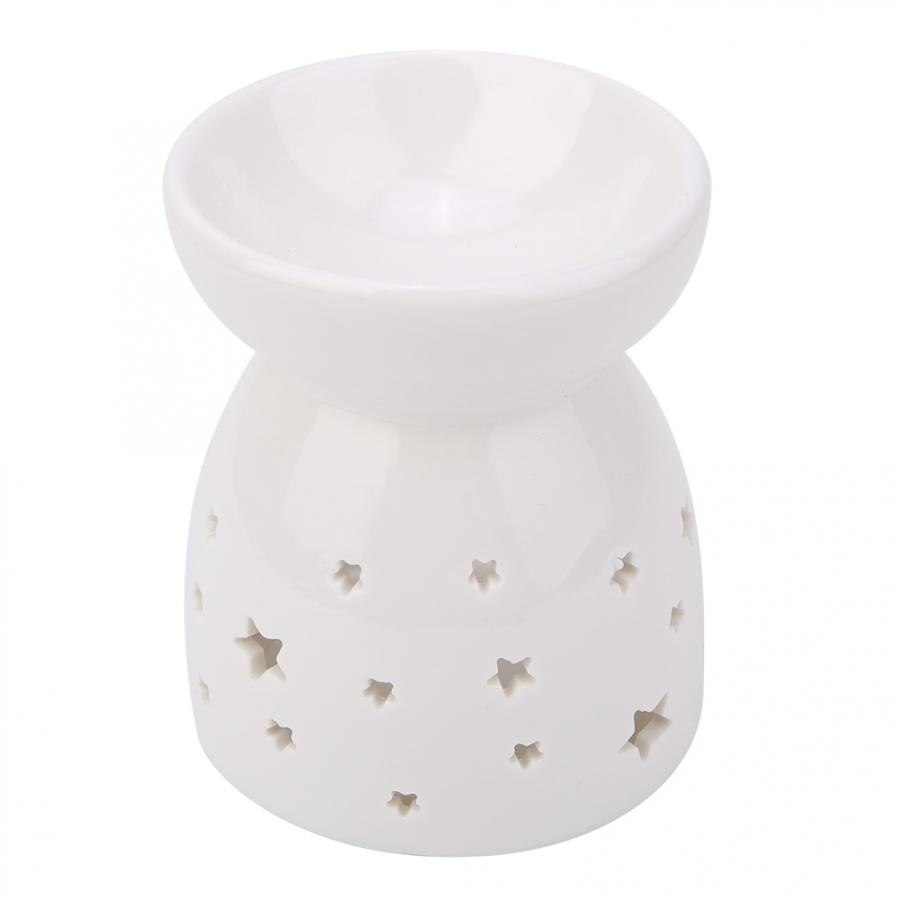 Night Fragrance Lamp Ceramic Essence Oil Burner Candle Incense Aromatherapy Stove Candle Holder Hollow Bottles for Bedroom
