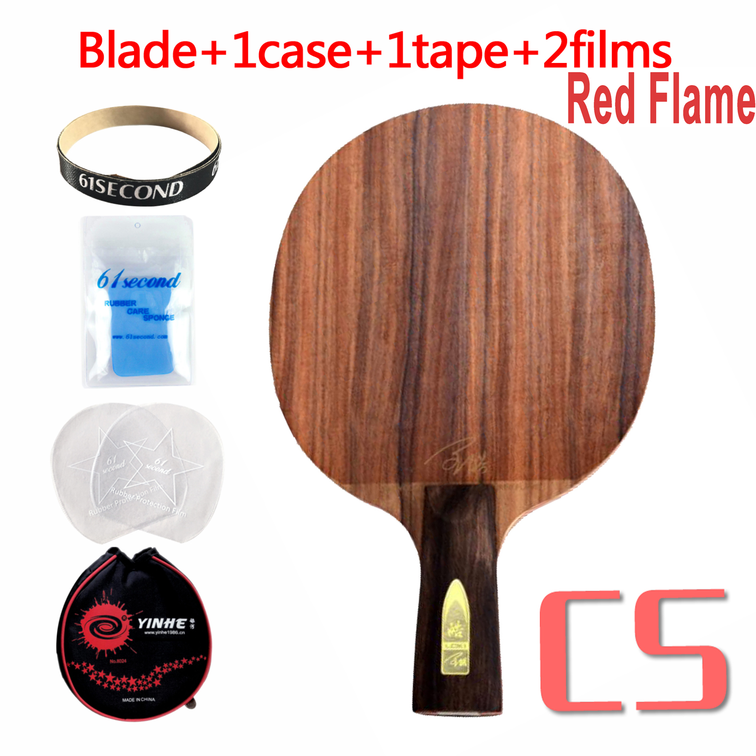 Loki Red Flame Black Flame Palissander Tafeltennis Blade Professionele 7 / 5 Lagen Ping Pong Blade: red CS with YBM