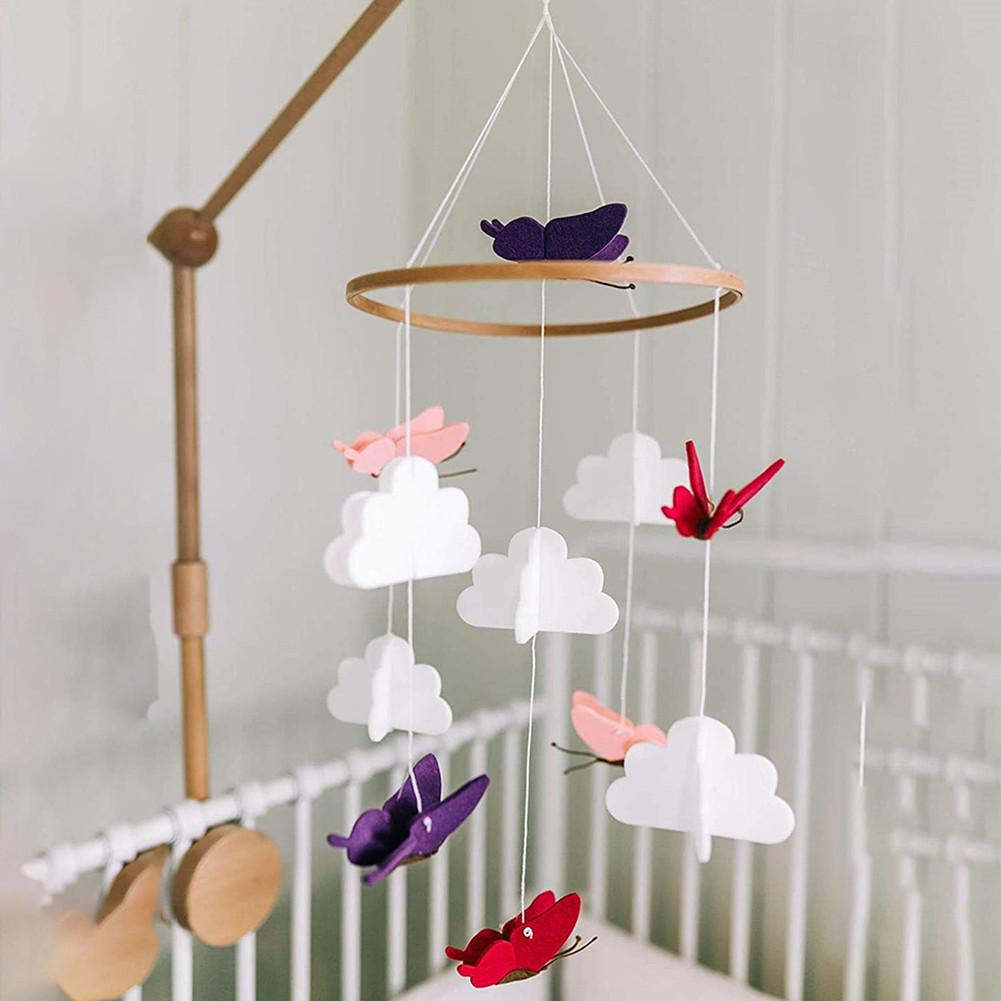 Babybedje Mobiele Vlinders In De Witte Wolken Baby Plafond Opknoping Nursery Decor Kamer Decoratie Fotografie Rekwisieten