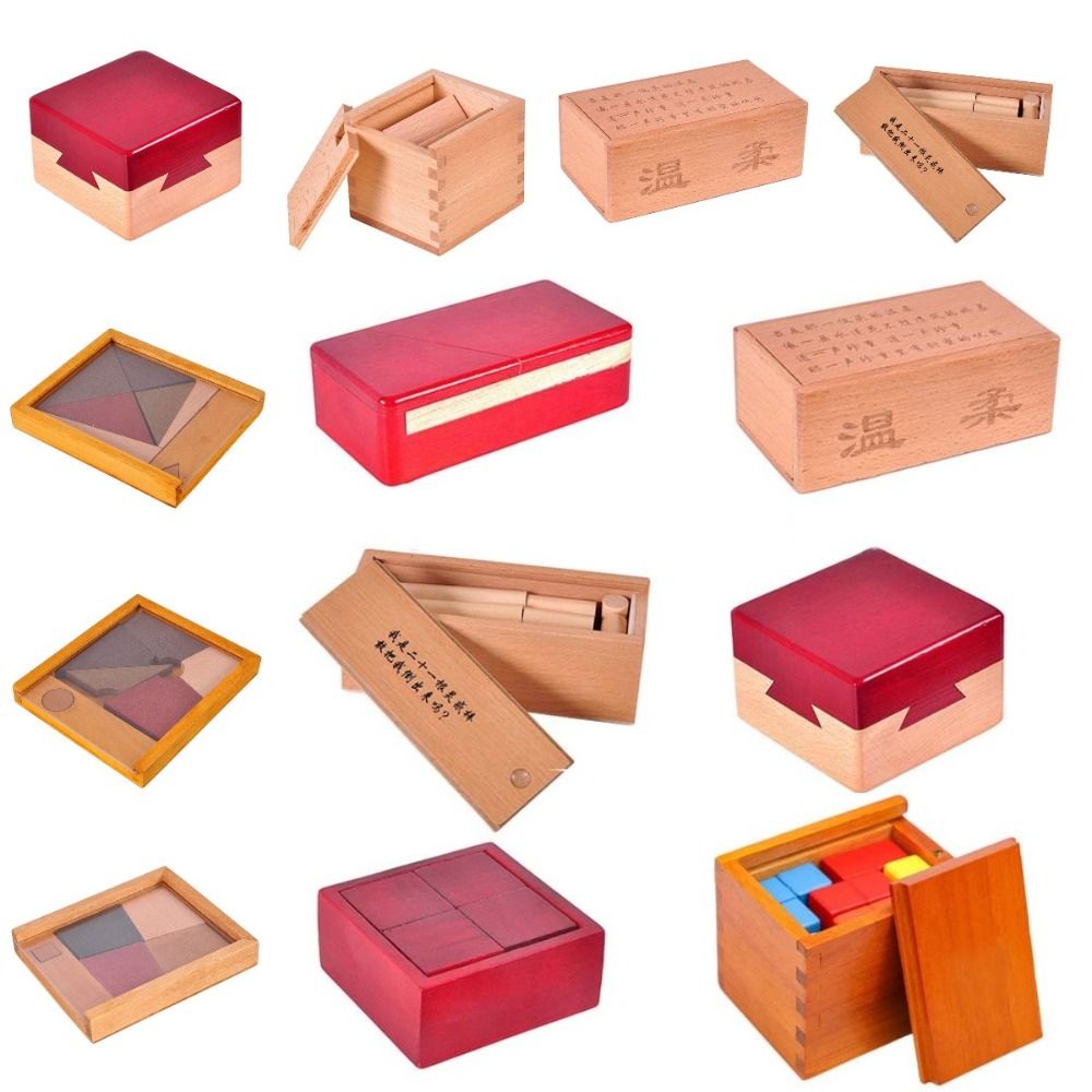 Unlock Wooden Brain Teaser Puzzle Opening Puzzle Box Luban Lock IQ Puzzle Mind Brain Teaser 3D Wooden 3D Wooden Puzzles