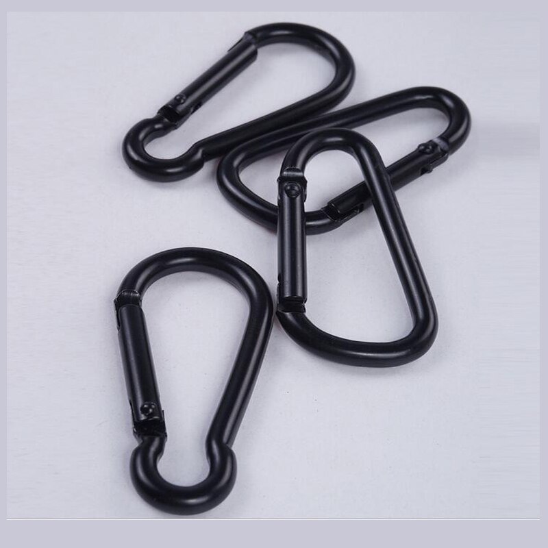 5 Stuks Zwart Aluminium Kalebas Soort Karabijnhaak Lente Clip Sleutelhanger Haak Voor Thuis Outdoor Camping Wandelen Traval Vissen Rugzak Bottl